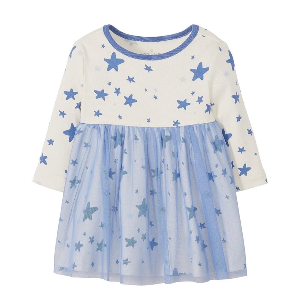 NWT Hanna Andersson Organic Cotton Star Tulle Bottom Onesie Dress